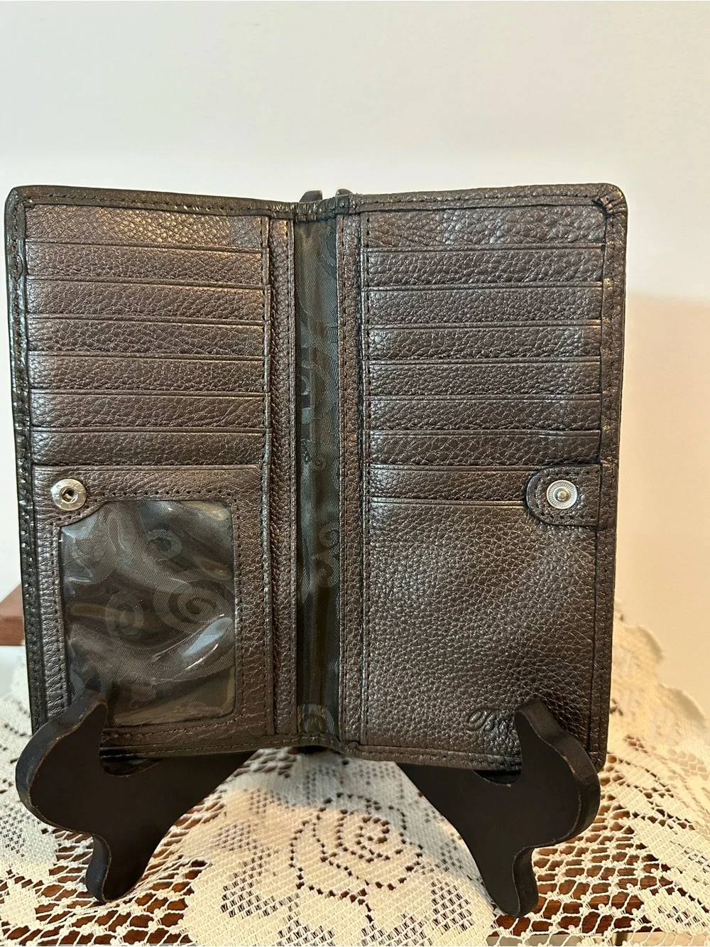 Brighton Stud-Trim Metallic Brown Women’s Wallet